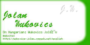 jolan wukovics business card